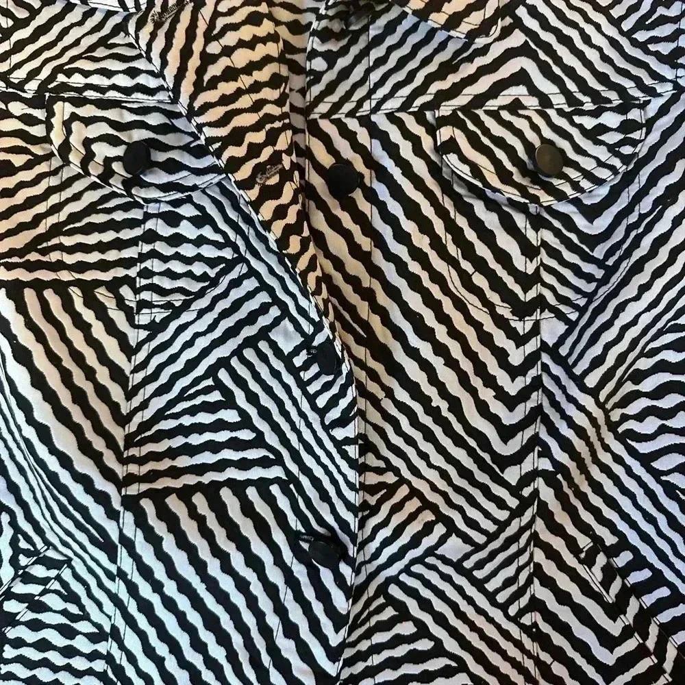 Ruby Rd Geometric Printed Button Up Jacket Size 12 - image 3